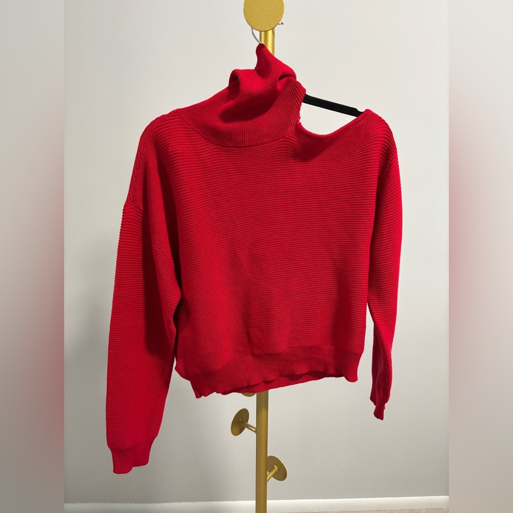 BCBGeneration Vibrant Red Cowl Neck Sweater